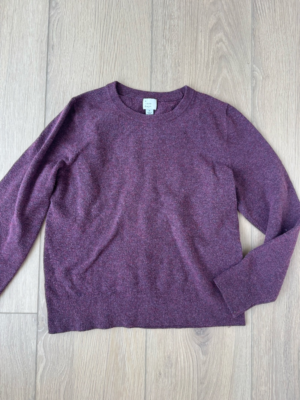 a new day Heathered Maroon Crewneck Sweater